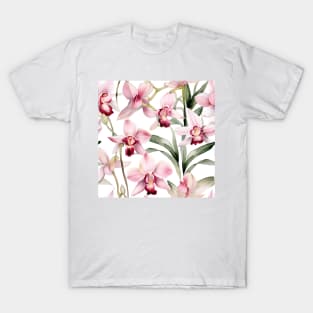 Watercolor Orchid Pattern 4 T-Shirt